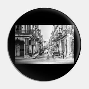 Paseo De Marti, Havana, Cuba, Black And White Pin