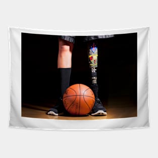 Amputee basketball athlete (C022/6881) Tapestry