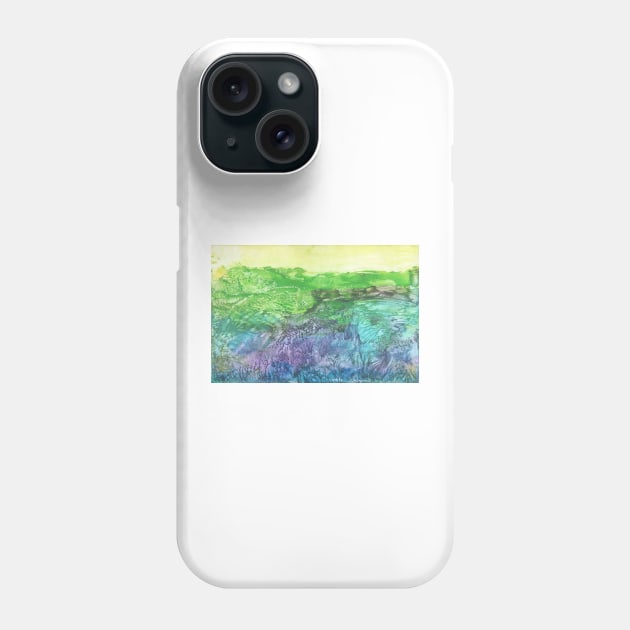 Fantastic landscape, nature. Encaustic wax art. Painting drawing Phone Case by grafinya