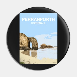 Perranporth, Cornwall. Cornish gift. Kernow fishing harbour Pin