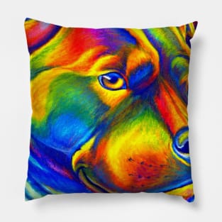 Psychedelic Rainbow Staffordshire Bull Terrier Dog Pillow
