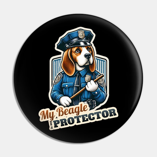 Beagle Police Pin by k9-tee