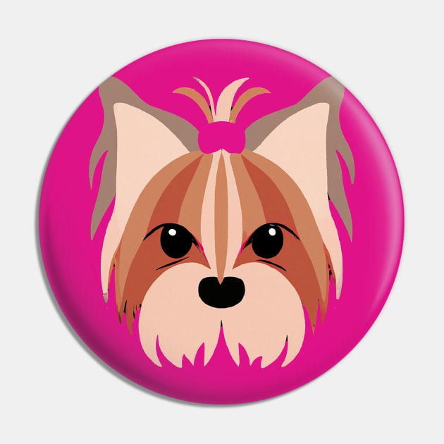 Yorkshire Terrier Pink Dog Lover Yorkie Retro Pin by BetterManufaktur