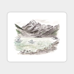 Aoraki Mt Cook Watercolour Magnet