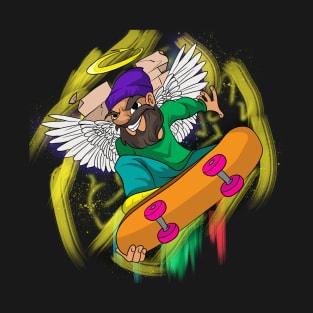 Cool Skateboarding Hipster Angel T-Shirt