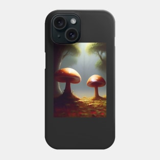 DREAMY MUSHROOMS IN SUNLIT FOREST GLADE Phone Case