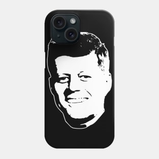 John F Kennedy White On Black Pop Art Phone Case