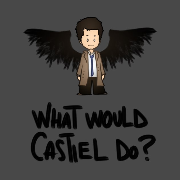 What would Castiel do? (black version) by ArryDesign