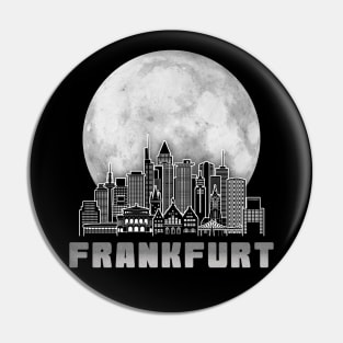 Frankfurt Germany Skyline Full Moon Pin