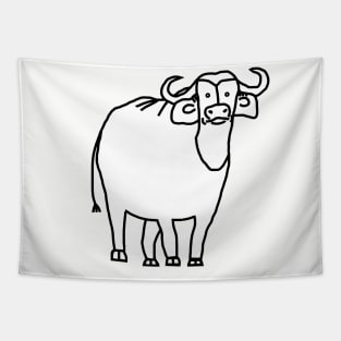 White Ox Minimal Animals Tapestry