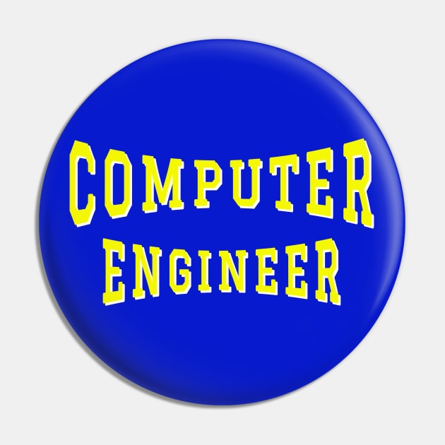 Computer Engineer in Yellow Color Text Pin by The Black Panther