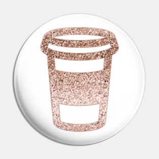 Sparkling rose gold coffee cup Pin