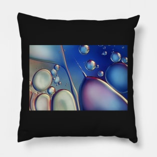 Midnight Blue Bubble Abstract Pillow