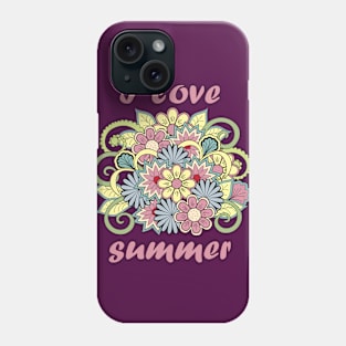 Summer composition doodle flowers Phone Case