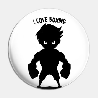 I Love A Boxing Anime Boxer Lovers Gift Pin