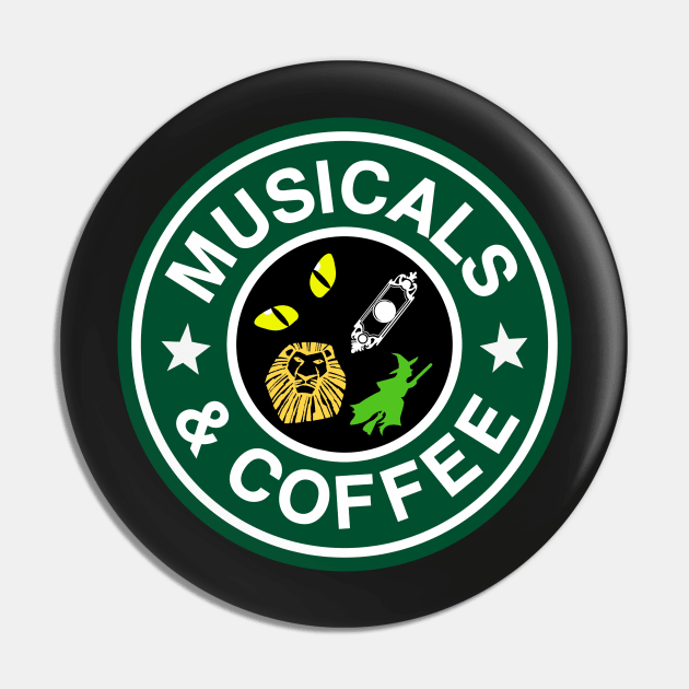 Musicals And Coffee Pin by KsuAnn