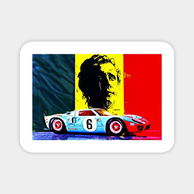 Winning Team - Jacky Ickx and Jackie Oliver Magnet by DeVerviers