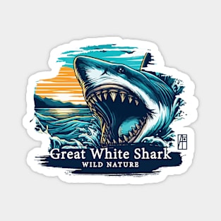 Great White Shark - WILD NATURE - GREAT WHITE SHARK -10 Magnet