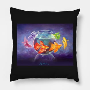 Goldfish Rainbow Pillow