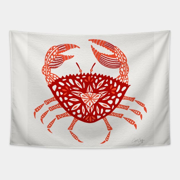 Red Crab Tapestry by CatCoq