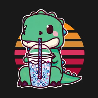 Dinosaur drinks bubble tea T-Shirt