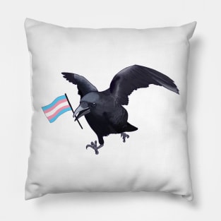 Transgender Pride Crow Friend Pillow