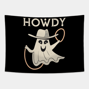 Howdy Ghost || Cute Halloween || Happy Ghost Tapestry