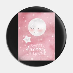 Pink Moon And Stars Pin