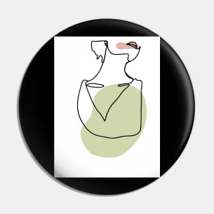 Minimal Line Drawing Woman Neck Pin