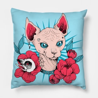 Vintage Retro Sphynx Cat Pillow