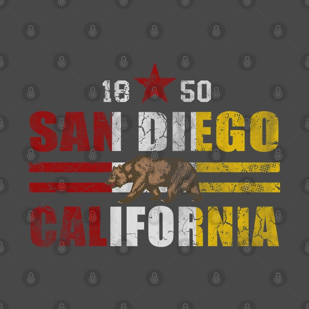 Retro San Diego California 1950 Flag by E