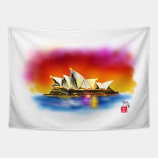 Sydney Opera House Sunset Tapestry