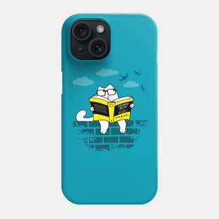 Funny Cute Nerdy Cat Reading Studying Cartoon For Cat Lovers Phone Case