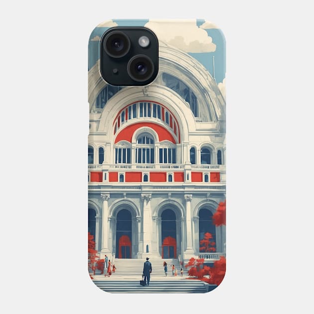 Natural History Museum London United Kingdom Vintage Travel Tourism Poster Phone Case by TravelersGems