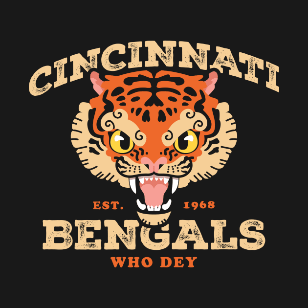 bengals - classic vintage emblem by Crocodile Store