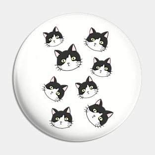 Black & White Cat Cat Cat Pin