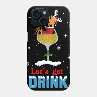 Reindeer Drink Wine Christmas Phone Case