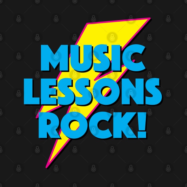 MUSIC LESSONS ROCK! LIGHTNING LOGO SLOGAN FOR TEACHERS, LECTURERS ETC. by CliffordHayes