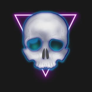 Cyberpunk Skull - Blue / Pink T-Shirt