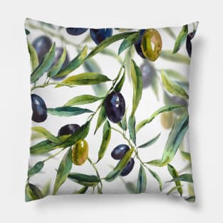 Olives - Mediterranean pattern Pillow