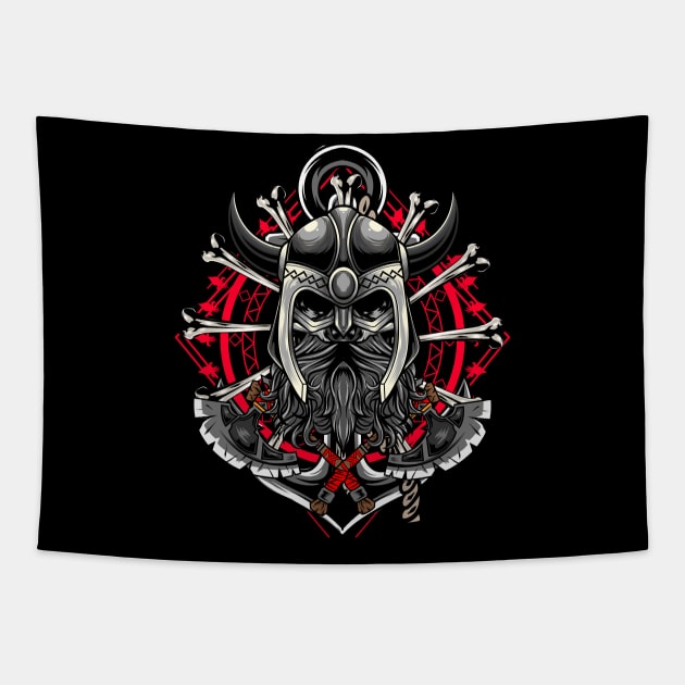 Viking Skull 5.1 Tapestry by Harrisaputra