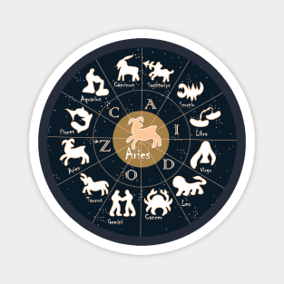 Aries, Zodiac, Astrology, Horoscope, Stars, Sun-and-moon. Birthday, Valentines-day, Holidays, Magnet