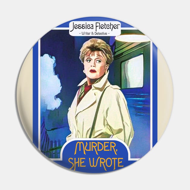 Jessica Fletcher Trading Card ))(( Murder She Wrote Fan Art Pin by darklordpug