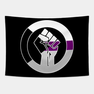 Black Lives Matter Fist Circled LGBTQ Flag Demisexual Tapestry