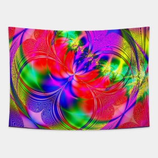 Psychedelic Red and Purple Multiline Design Tapestry