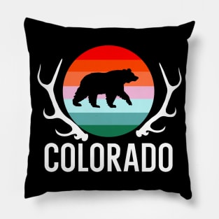 Colorado State Bear Adventure Travel Hiking Vintage Gift Pillow