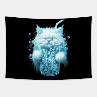 Cat Strawberry Treats Tapestry