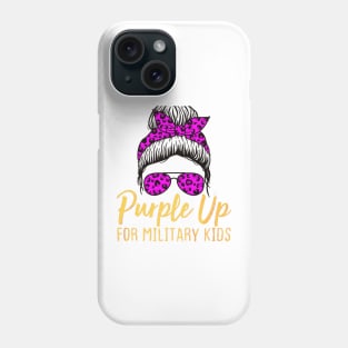 Purpleup for military kids messy golden bun Phone Case