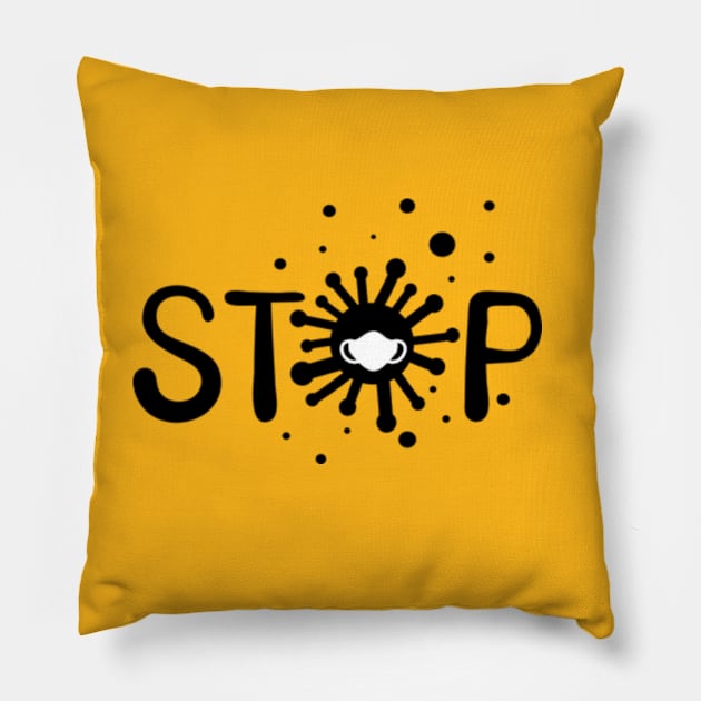 Stop COVID-19 Pillow by CindyS