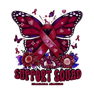 Hemangioma Awareness - Support Squad butterfly sunflower T-Shirt